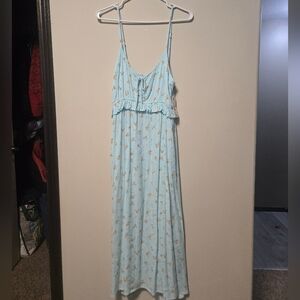 Billabong Pure Baby Blue Floral Sundress with Peach Accents